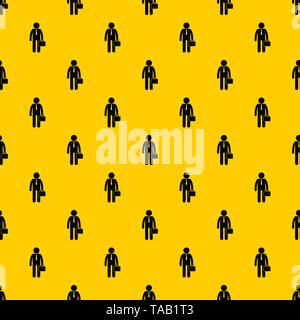 Businessman standing with his briefcase pattern vector Stock Vector