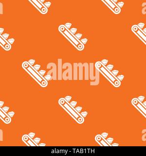 Mine equipment pattern vector orange Stock Vector