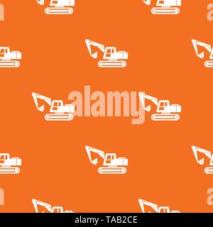 Digging machine pattern vector orange Stock Vector