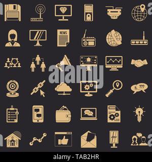 Helpdesk icons set, simple style Stock Vector