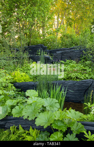 The Resilience Garden designed by Sarah Eberle at the RHS Chelsea Flower Show 2019. Stock Photo