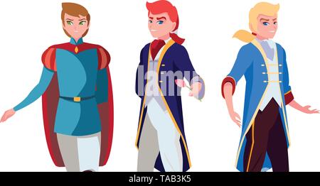 princes charming of tales characters vector illustration design Stock Vector