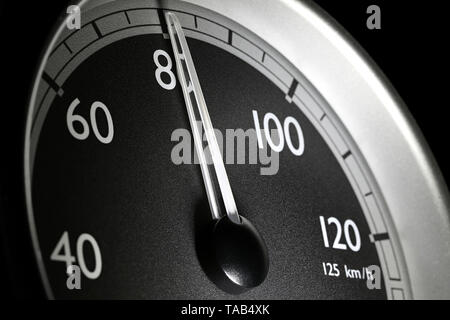 speedometer of a truck at cruising speed of 80 km/h Stock Photo