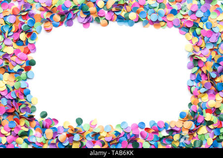 colorful confetti on white background Stock Photo