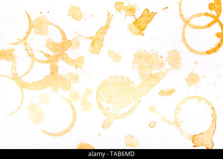 coffee stains on white background Stock Photo