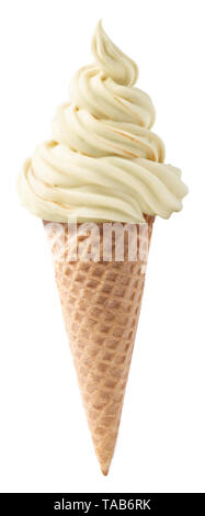 vanilla soft serve ice cream isolated on white background Stock Photo