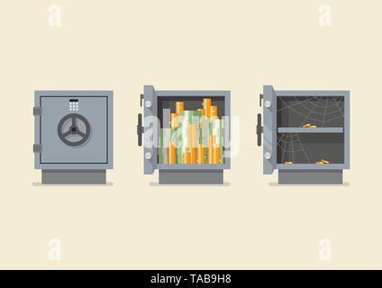 Safe in flat style. Vector illustration Stock Vector