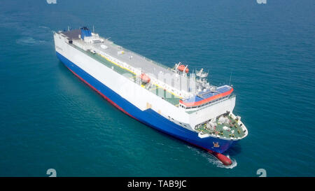 Aerial image of a Large RoRo (Roll on/off) Vehicle carrier vessel ...