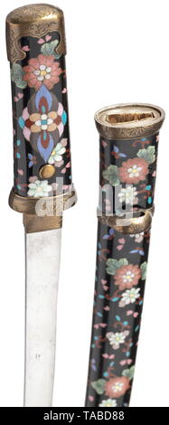 A Japanese aikuchi, Meiji period Blade hira-zukuri with flat torii-zori ...
