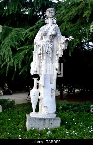 Thracian woman statue in harvesting roses - Rose Festival in KAZANLAK. Province of Stara Zagora.BULGARIA                    Stock Photo