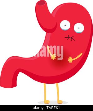 Cute cartoon stomach character unhealthy sick nausea vomiting emoji sad ...