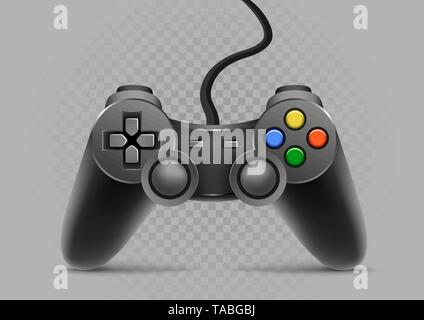 gamepad on gray transparent background Stock Vector
