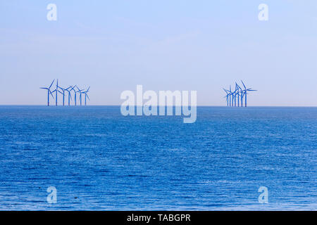 offshore wind farm taken from seaside town of clacton-on-sea, essex, england, uk, gb Stock Photo