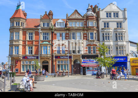 seaside town centre shops of clacton-on-sea, essex, england, uk, gb ...