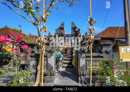 Entrance in traditional typical Balinese house temple, Bali, Indonesia, 09.08.2018 Stock Photo