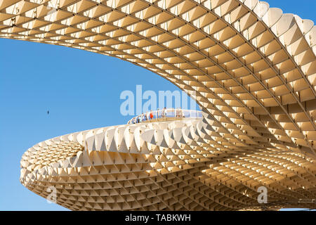 People on the viewing gallery platform at the Metropol Parasol, La Encarnacion Square, Seville, Andalusia region, Spain Stock Photo