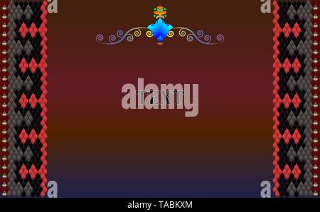 Frame for text with a divider and ornament in the Ararabian style. She draws attention to an important text. Stock Vector