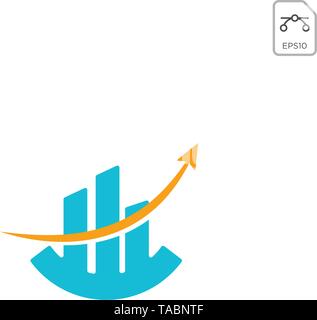 chart diagram logo design vector icon isolated Stock Vector