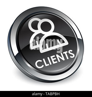 Clients isolated on 3d black round button abstract illustration Stock ...