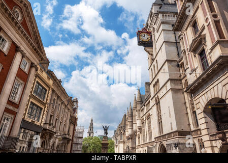London, Temple Bar, Monument, and Royal Courts of Justice Stock Photo