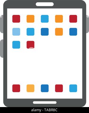 Tablet with applications menu symbol Stock Vector