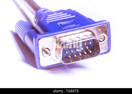 VGA connection cable isolated on white background Stock Photo