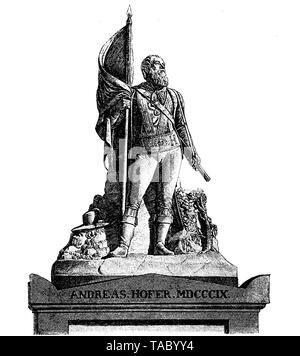 Innsbruck, Austria - Monument on the tomb of Andreas Hofer (1767 - 1810) folk hero, leader of the Tyrolean Rebellion against the Napoleonic invasion Stock Photo