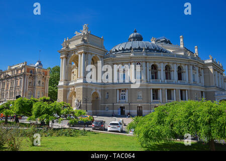 Beautiful Odessa / Ukraine. Famous opera house in summer time. Stock Photo