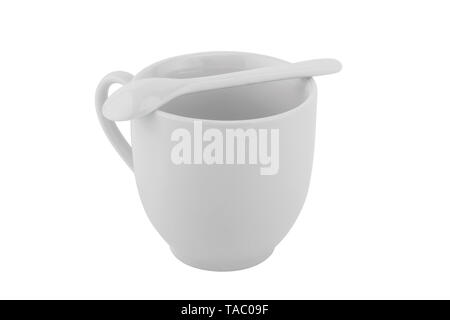 White ceramic cup isolated on white background Stock Photo