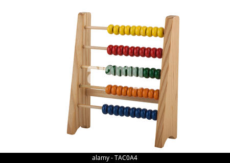 Colorful bead abacus isolated on white background Stock Photo