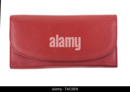 Red wallet isolated on white background Stock Photo