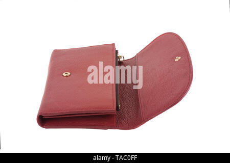 Red wallet isolated on white background Stock Photo