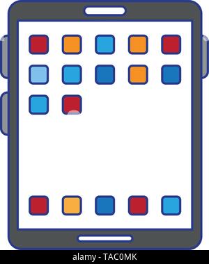 Tablet with applications menu symbol Stock Vector