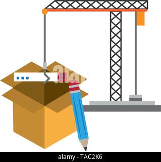 Under construction security system vector illustration Stock Vector