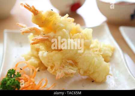 Tempura Fried shrimp Japanese style Stock Photo