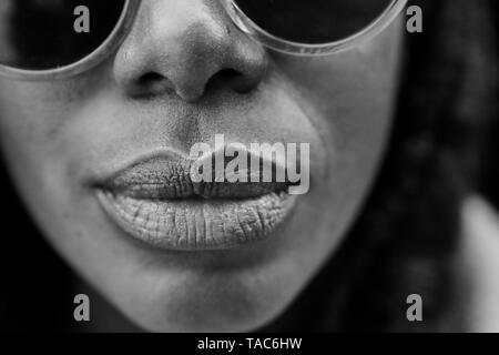 Woman's face, partial view Stock Photo