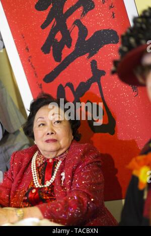 New York, USA. 17th June, 2016. The file photo taken on June 17, 2016 shows Anna Chan Chennault, mother of Cynthia Chennault, attending her 91st birthday celebration at the UN headquarters in New York. Over the past decades, Cynthia Chennault traveled frequently between the United States and China, dedicated to cultural and people-to-people exchanges, an effort she deemed vital for the friendship long forged by the two nations. Credit: Li Muzi/Xinhua/Alamy Live News Stock Photo