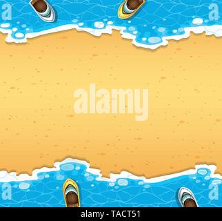 Aerial view of beach illustration Stock Vector
