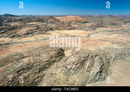 Aerial view of the landscape near the town of Springbok in the Northern Cape Province of South Africa. Stock Photo