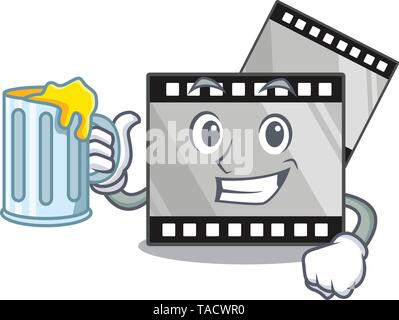 With juice stripe movie toys in cartoon shape Stock Vector