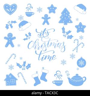 Its Christmas time brush calligraphy Stock Vector