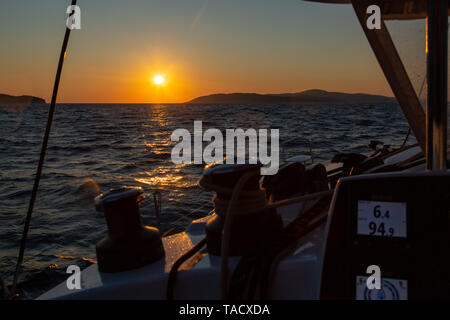 Approaching Paxoi island in Greece Stock Photo