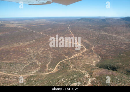 Aerial view of the terrain in the Namaqua National park in the Northern Cape Province of South Africa. Stock Photo