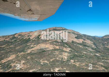 Aerial view of the landscape south of the town of Springbok in the Northern Cape Province of South Africa. Stock Photo