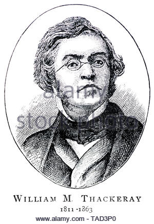 William Makepeace Thackeray portrait, 1811 – 1863, was a British author Stock Photo