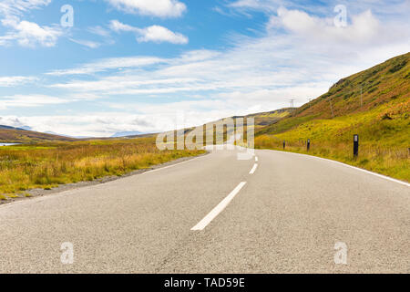 United Kingdom, Scotland, countryside road on the Isle of Skye Stock Photo