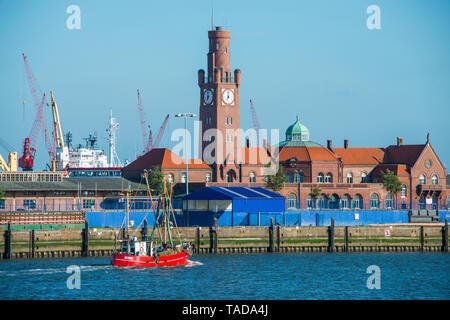 Germany, Cuxhaven, the historical Hapag halls in the harbour Stock Photo