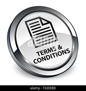 Terms and conditions (page icon) isolated on 3d white round button abstract illustration Stock Photo