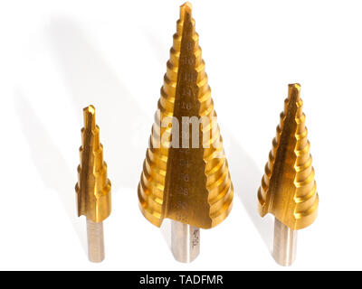 A set of three step drills, isolated on white Stock Photo