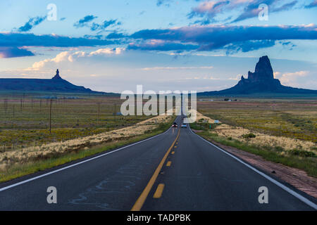 USA, Arizona, Monument valley, empty road Stock Photo